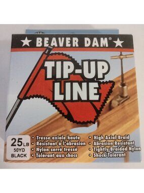 Beaver Dam Tip Up Line 25LB 50YD Braided Nylon Black Ice Fishing Line Spool